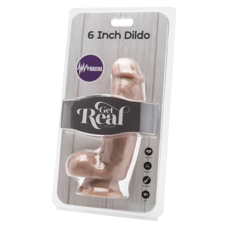 Get Real - Dildo 12 cm with balls vibrator skin