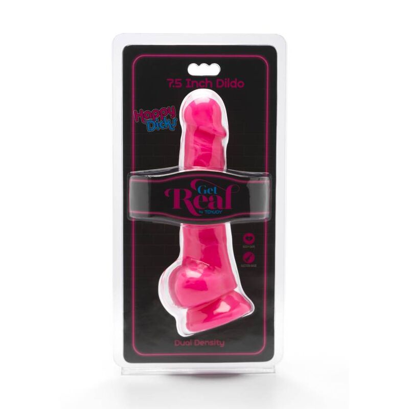 Get Real - Happy Dicks 19 cm with Balls Pink