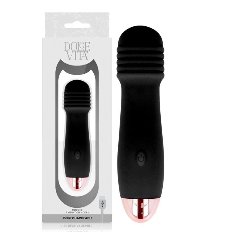 Dolce Vita - Aufladbarer Vibrator Drei Schwarz 7 Geschwindigkeit