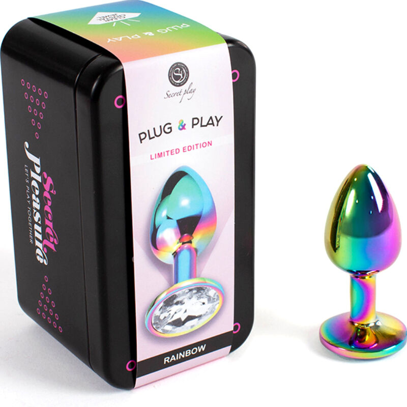 Secretplay - Metal Butt Plug Rainbow, Small Size 7 Cm