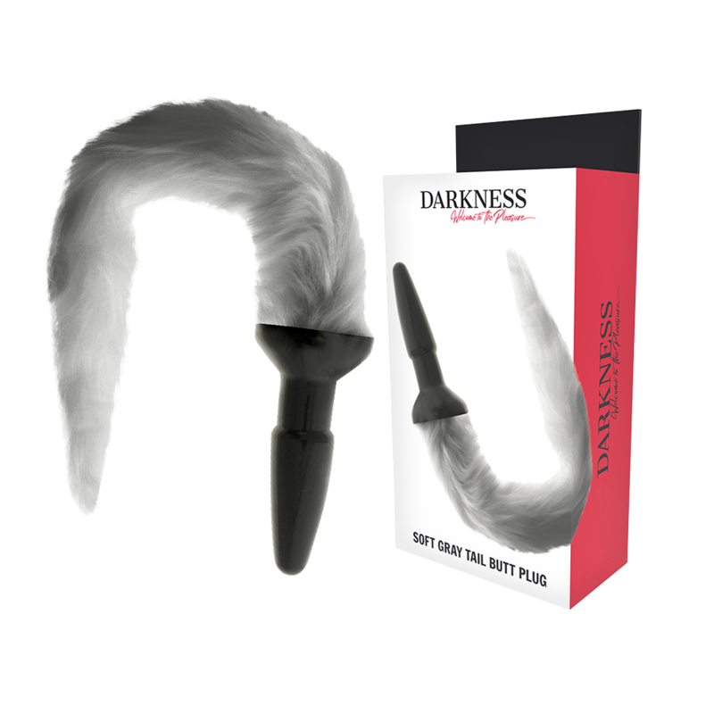 DARKNESS - SILICONE ANAL PLUG WITH GREY TAIL
