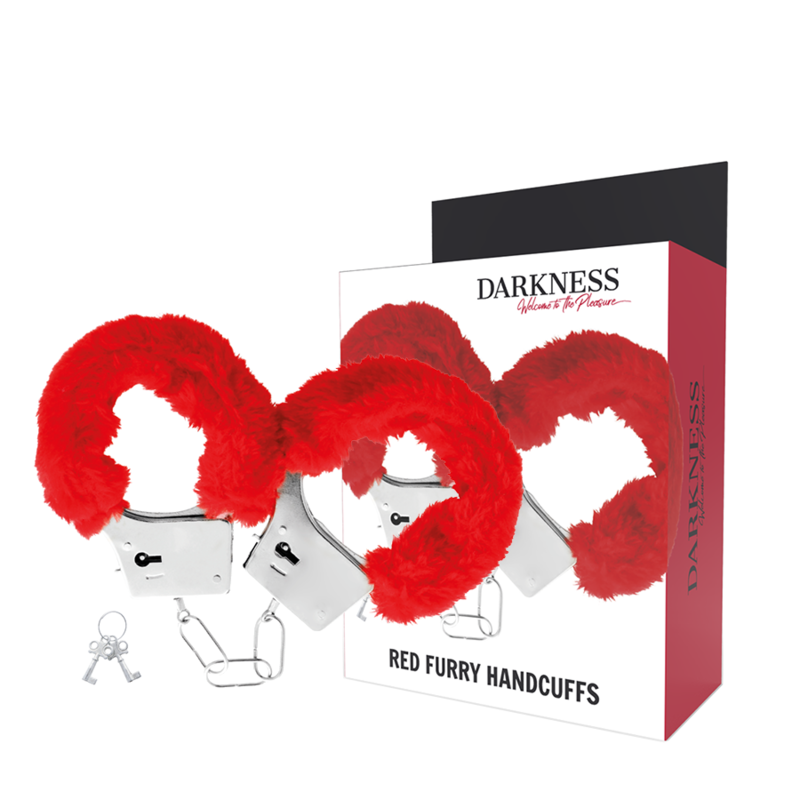 DARKNESS - METAL HANDCUFFS WITH RED LINING