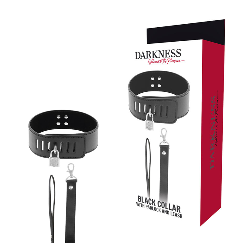 Darkness - Bdsm-Halsband Mit Schwarzem Schloss