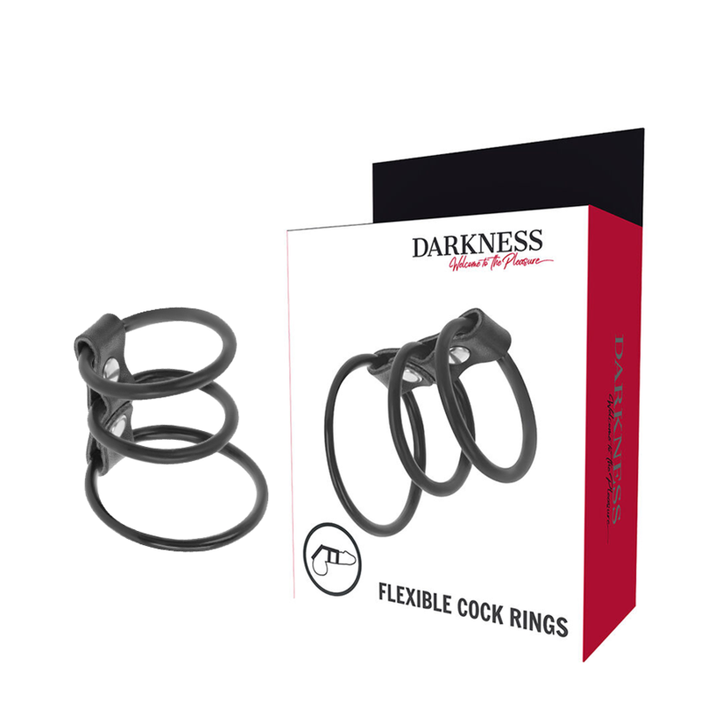 Darkness - Set Aus 3 Flexiblen Penisringen