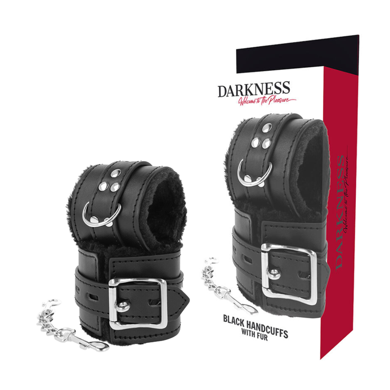 Darkness - Schwarz Gefãœtterte Bdsm-Handschellen