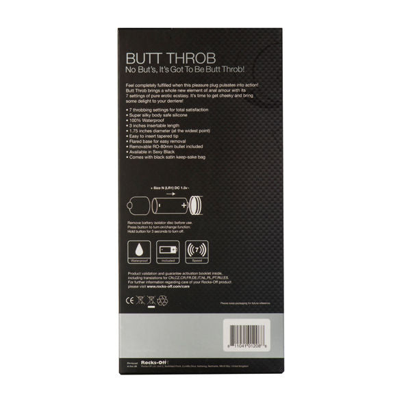 ROCKS-OFF - BUTT THROB P-PUNKT-STIMULATOR 7 GESCHWINDIGKEITEN SCHWARZ - Muwana