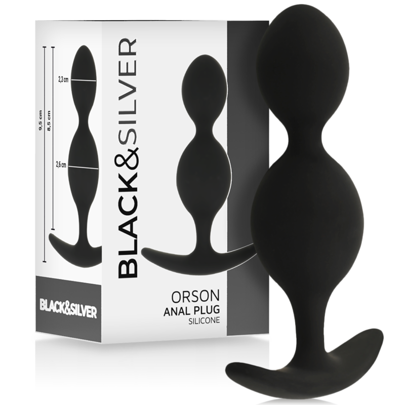 Black&Silver - Orson Plug Silikon 2 Analwellen 9 Cm