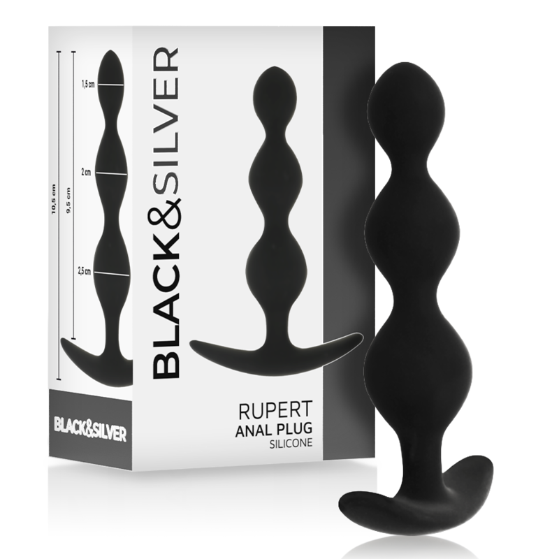 Black&Silver - Rupert Analkugelkette 10 Cm