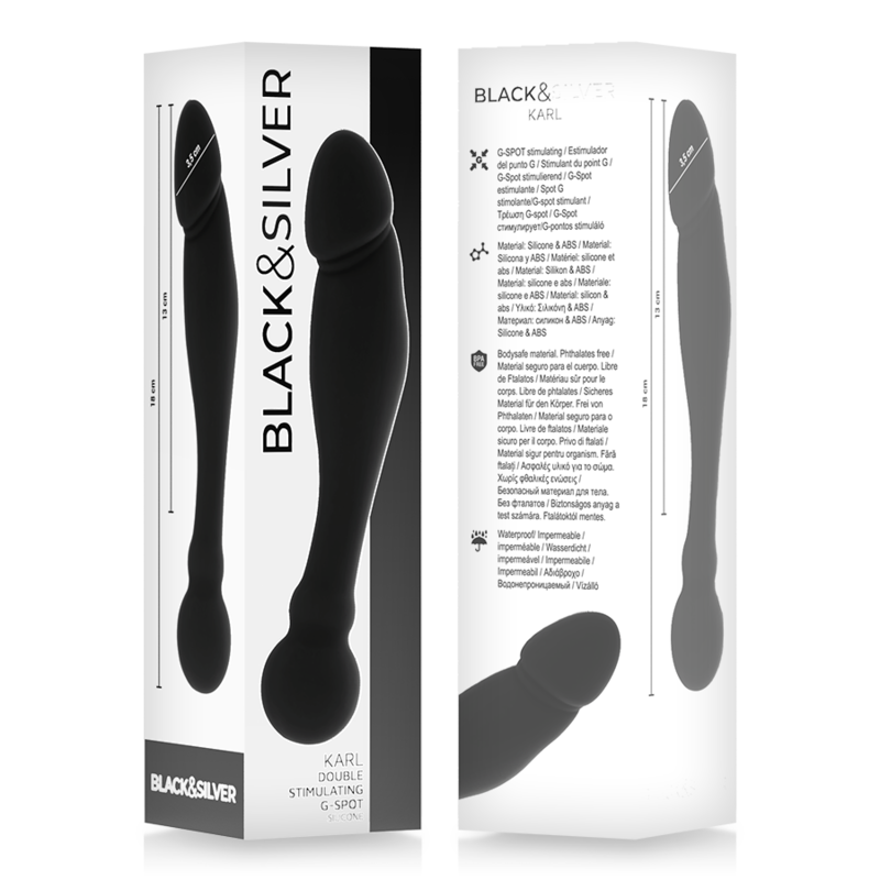 Black&Silver - Karl G-Spot Stimulating Dildo 18 cm