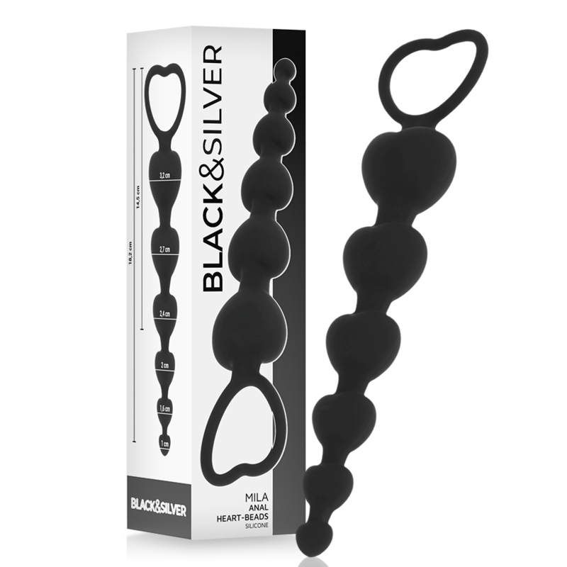 Black&Silver - Mila Anal-Herzkette 18 Cm