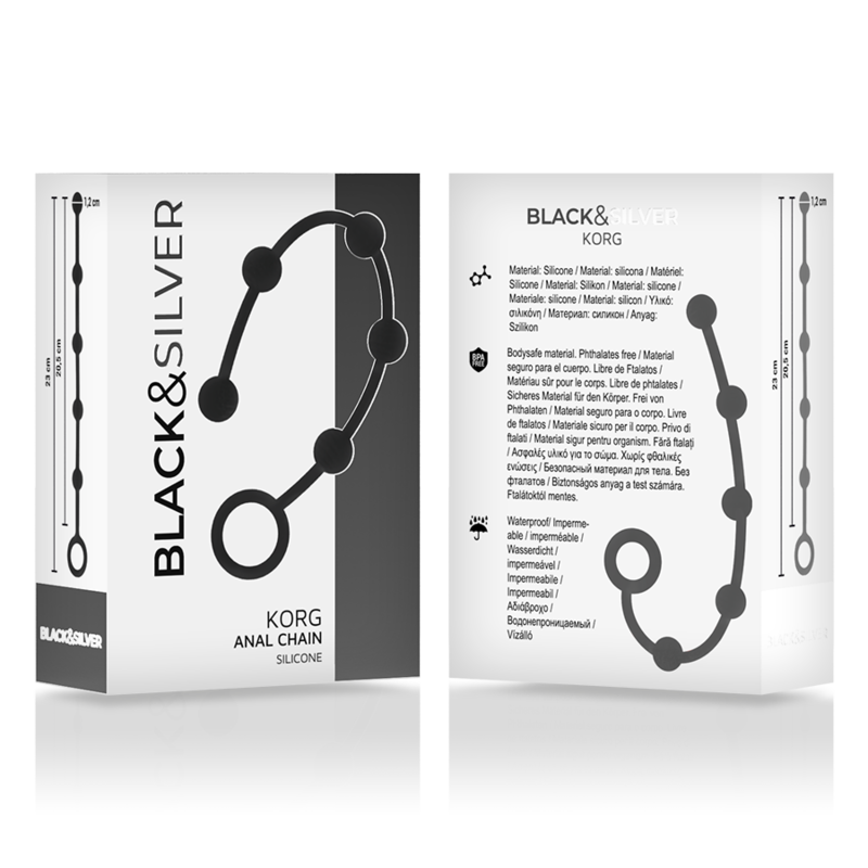 Black&Silver - Korg Anal Rosenkranz Silikon Initiation 21 Cm