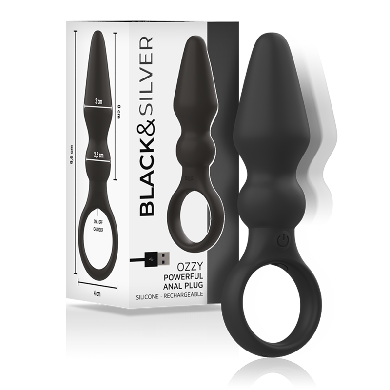 Black&Silver - Ozzy High-Performance Silicone Anal Plug