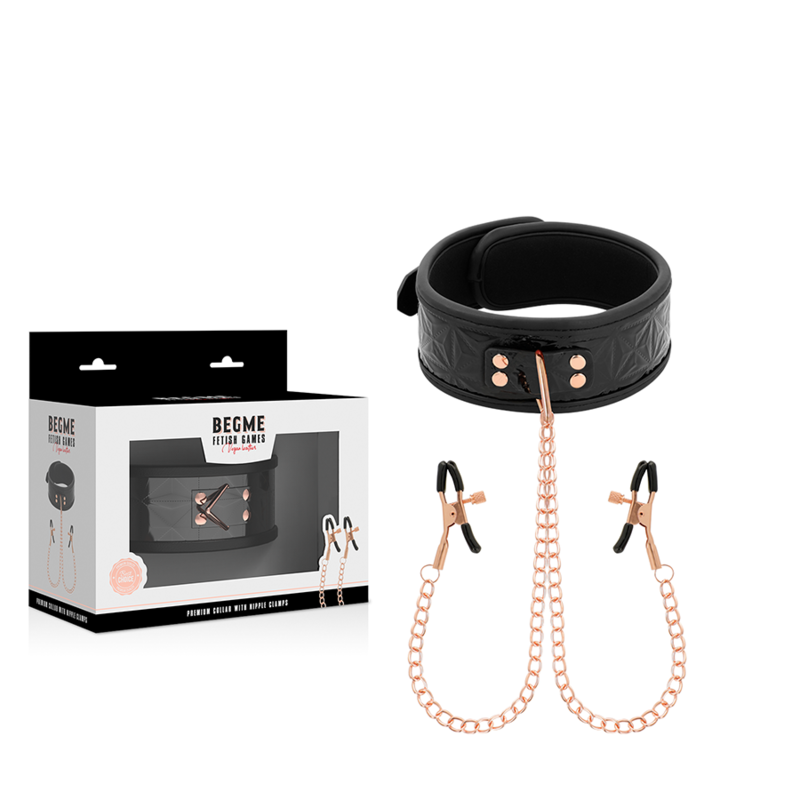 Begme - Black Edition Halsband Mit Nippelklemmen