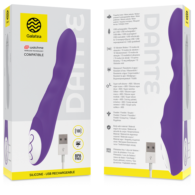 Galatea - Dante Lila Vibrator, kompatible mit der Drahtlosen Watchme-Technologie