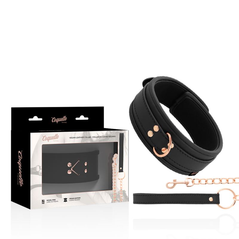 COQUETTE CHIC DESIRE - FANTASY NECKLACE MADE OF VEGAN LEATHER WITH STRAP AND NEOPRENE LINING