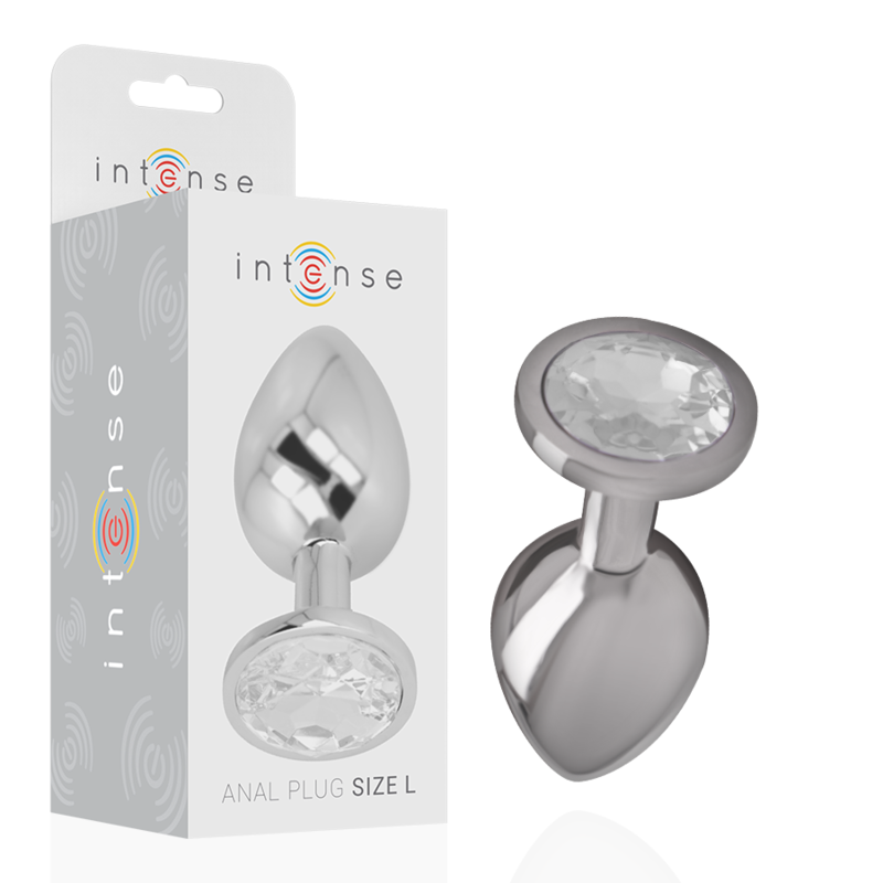 Intense - Analplug Aus Aluminiu Mmetall Mit Silbernem Kristall, Grösse L