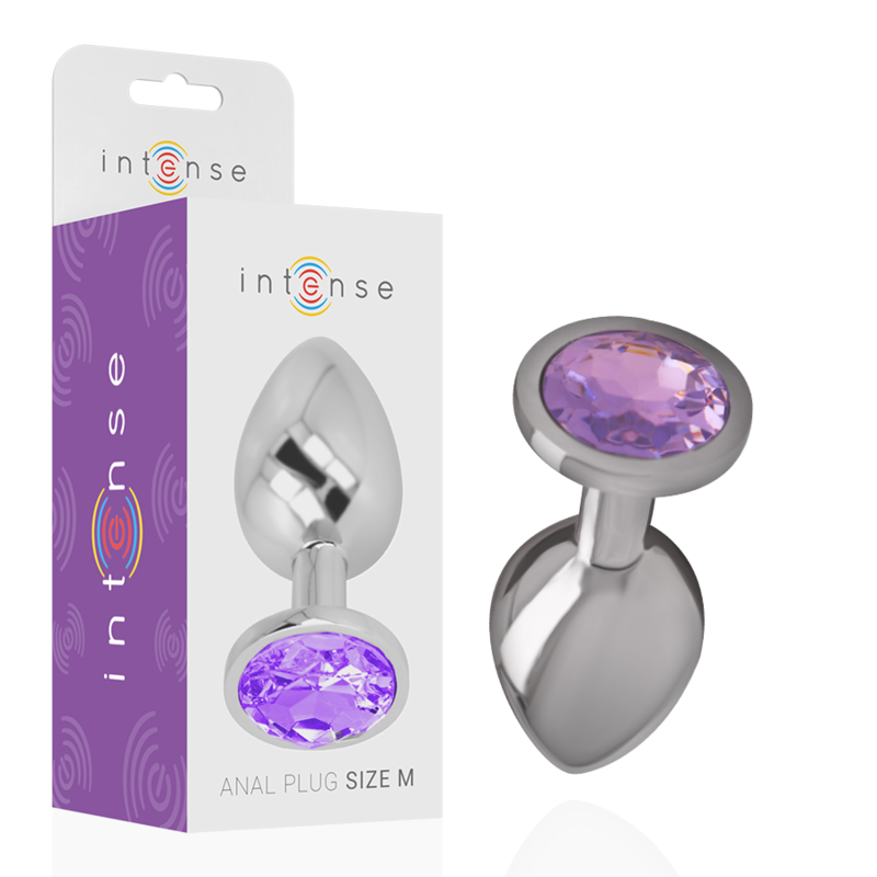 Intense - Analplug Aus Aluminiummetall Mit Violettem Kristall, Grösse M