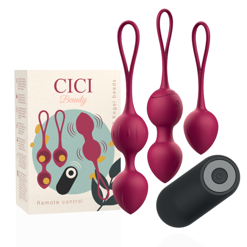 Cici Beauty - Premium Silikon 3 Vibrierende Kegelperlen Fernbedienung