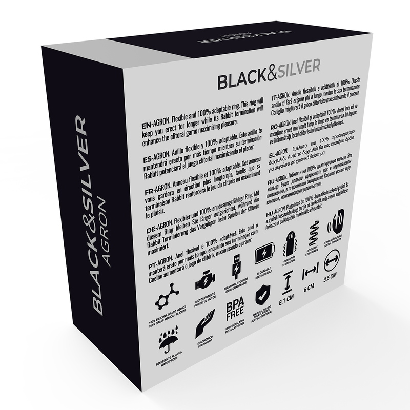 Black&Silver - Agron Cockring-Uhr Mit Fernbedienung