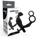 ADDICTED TOYS - ANALPLUG MIT DOPPELTEM PENISRING UND HODEN SCHWARZ