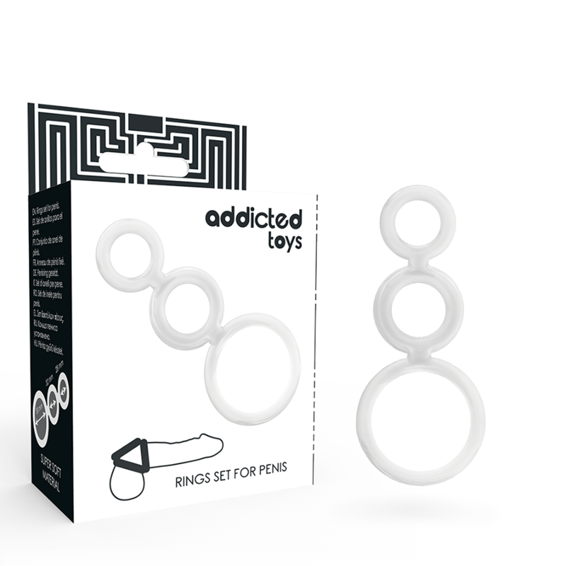ADDICTED TOYS - PENIS RING SET TRANSPARENT
