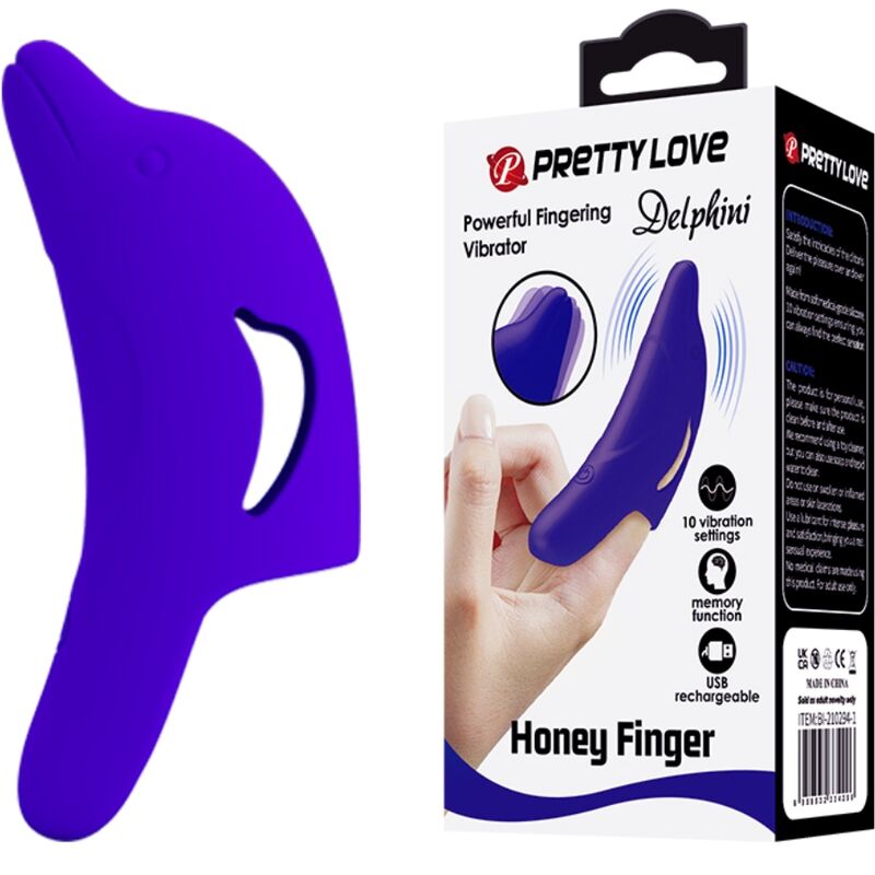 Pretty Love - Delphini Powerful Dark Blue Finger Vibrator