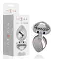 Intense - Aluminium-Metall-Anal-Stecker, Weisses Herz, Grösse M