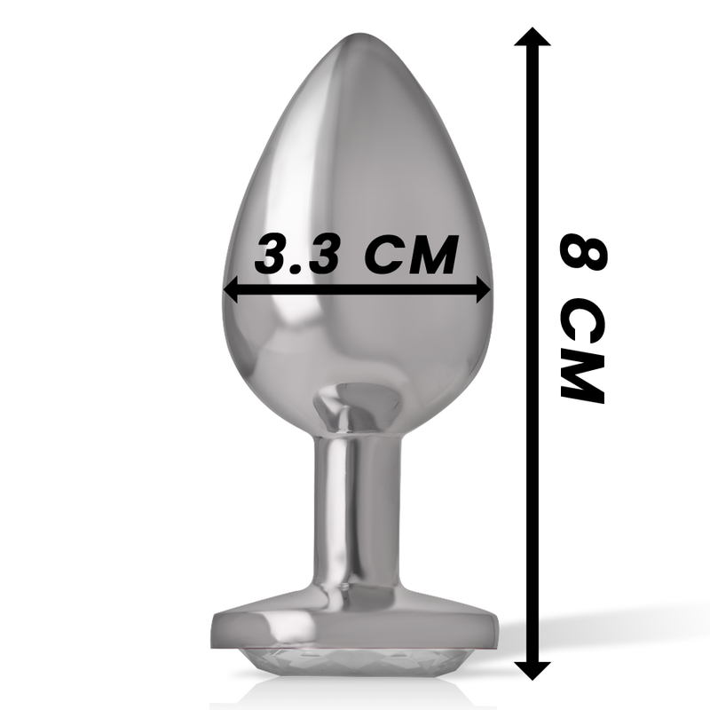 Intense - Aluminium-Metall-Anal-Stecker, Weisses Herz, Grösse M