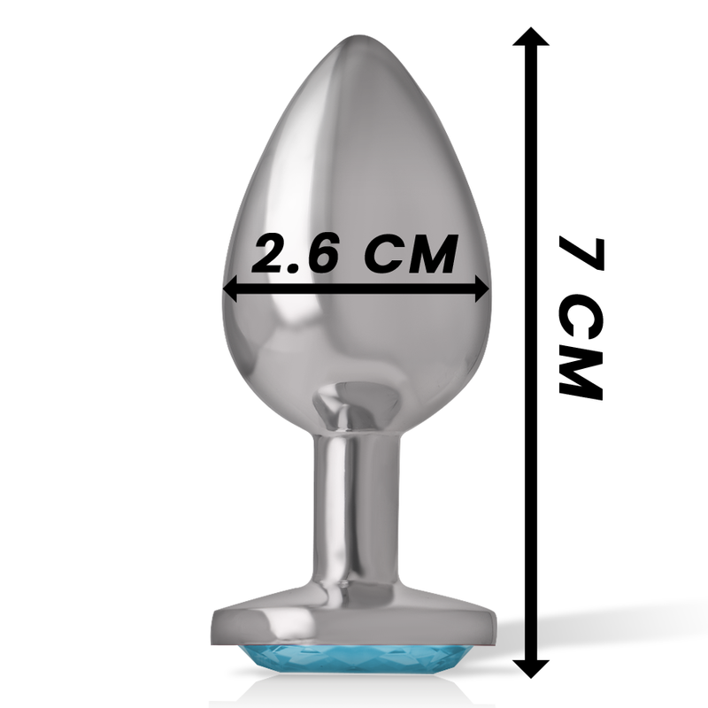 Intense - Aluminum Metal Anal Plug, Blue Heart, Size S