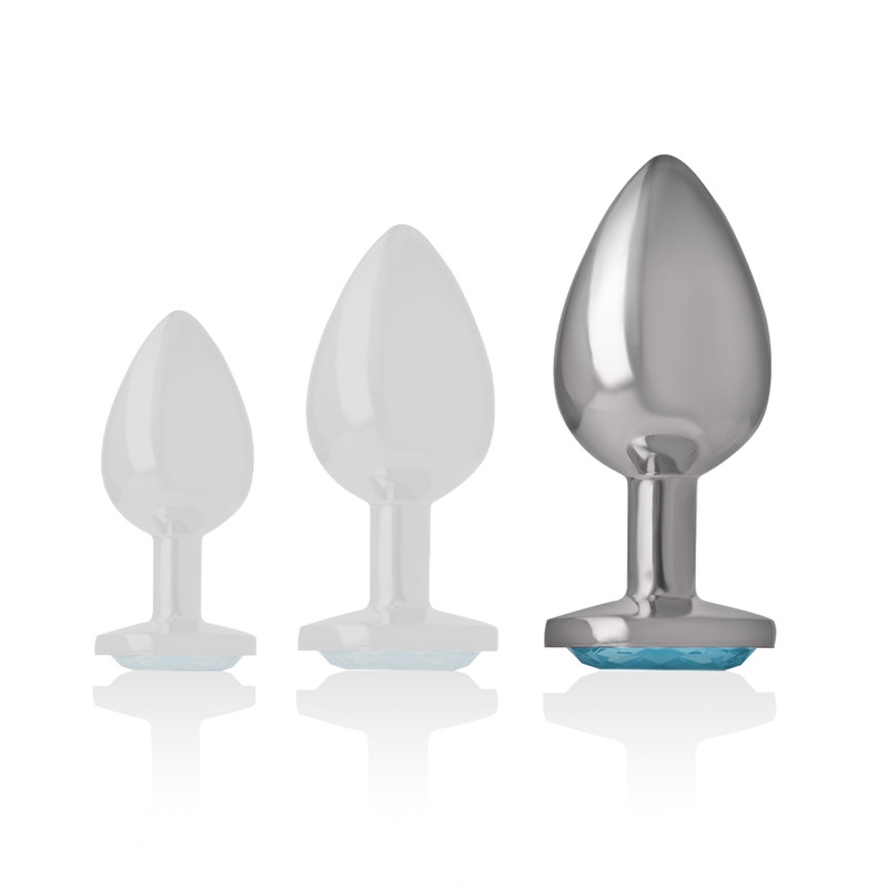 Intense - Aluminium-Metall-Anal-Stecker Blaues Herz, Grösse L