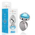 Intense - Aluminium-Metall-Anal-Stecker Blaues Herz, Grösse L