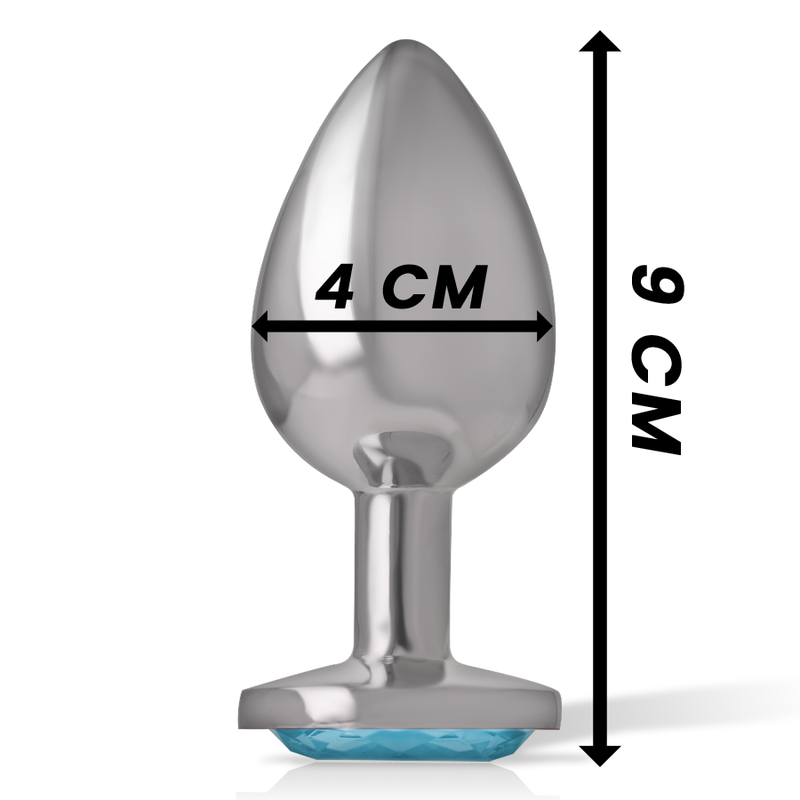 Intense - Aluminium-Metall-Anal-Stecker Blaues Herz, Grösse L