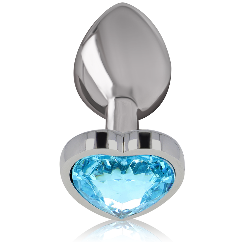 Intense - Aluminium-Metall-Anal-Stecker Blaues Herz, Grösse L