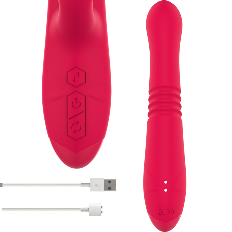 Intense - Dua Multifunktions-Wiederaufladbarer Auf- Und Ab-Vibrator Mit Roter Zunge