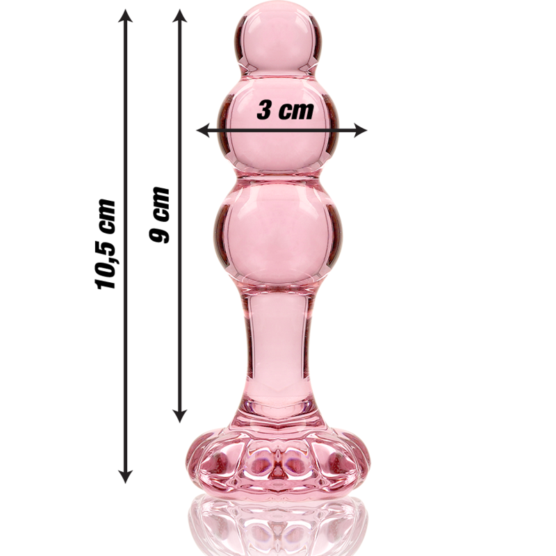 Nebula Series By Ibiza - Model 1 Borosilicate Glass Anal Plug Pink 10.5 Cm -O- 3 Cm