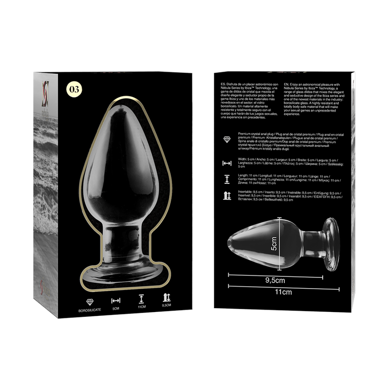 Nebula Series By Ibiza - Modell 3 Analplug Borosilikatglas Transparent 11 Cm -O- 5 Cm