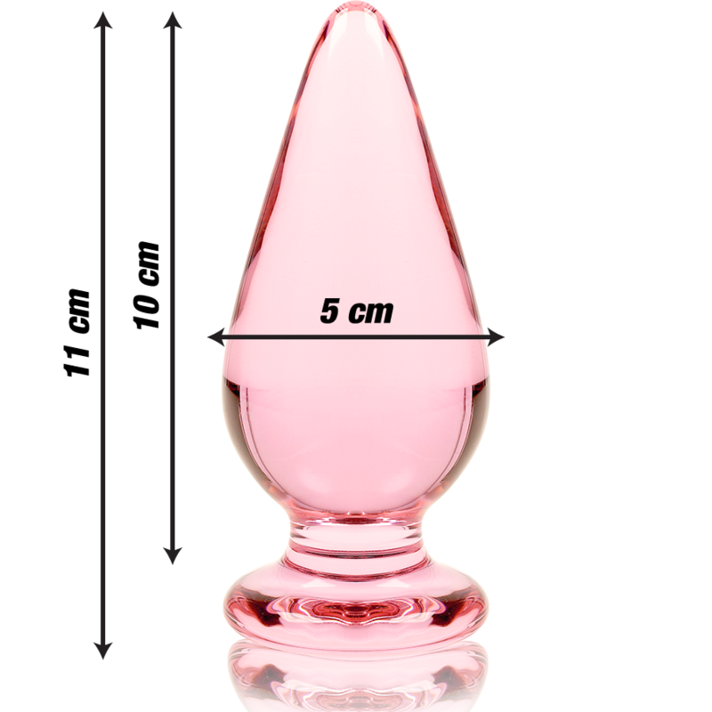 Nebula Series By Ibiza - Model 4 Borosilicate Glass Anal Plug Pink 11 cm -Ø- 5 cm