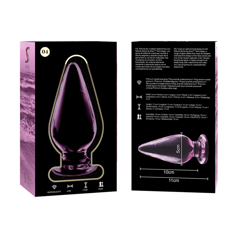 Nebula Series By Ibiza - Model 4 Borosilicate Glass Anal Plug Pink 11 cm -Ø- 5 cm