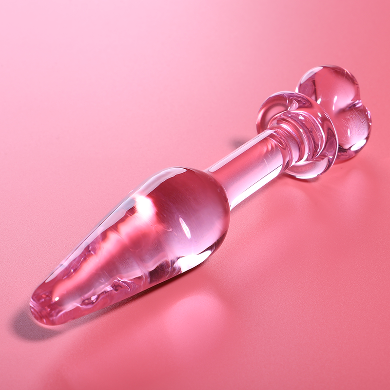 NEBULA SERIES BY IBIZA - MODELL 7 ANALPLUG BOROSILIKATGLAS ROSA 13.5 CM -O- 3 CM