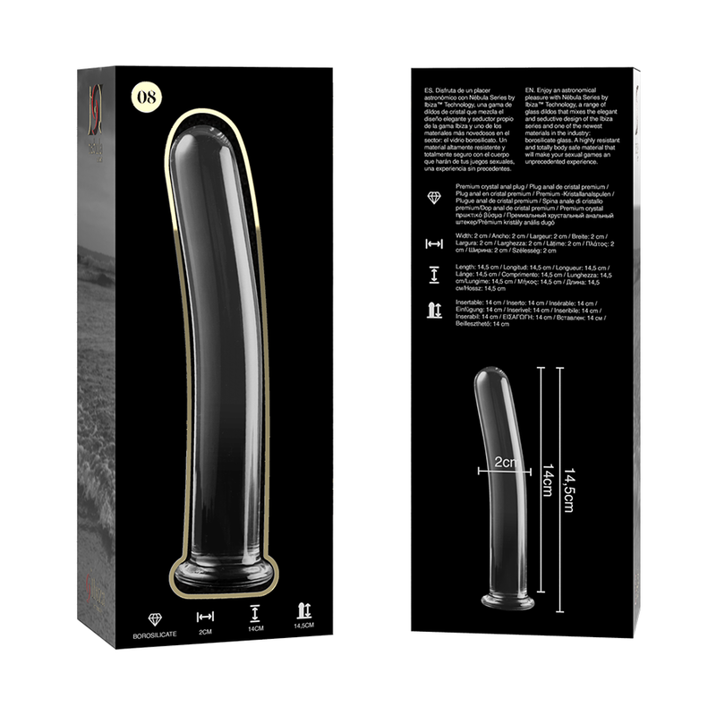 Nebula Series By Ibiza - Modell 8 Dildo Borosilikatglas Klar 14.5 Cm -O- 2 Cm