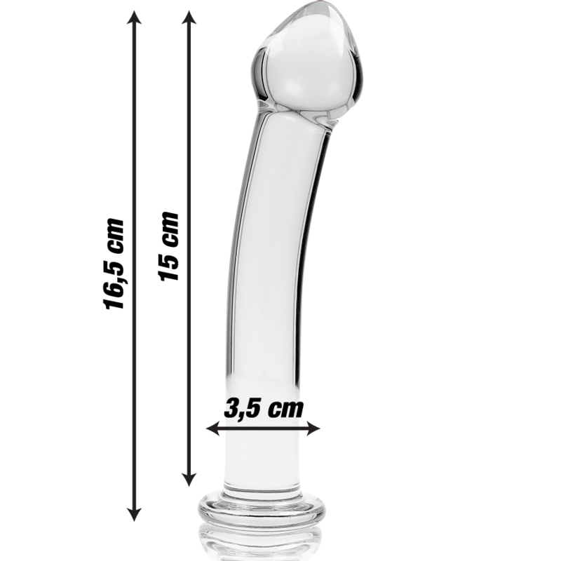 Nebula Series By Ibiza - Model 11 Borosilicate Glass Dildo Clear 16 cm -Ø- 3 cm