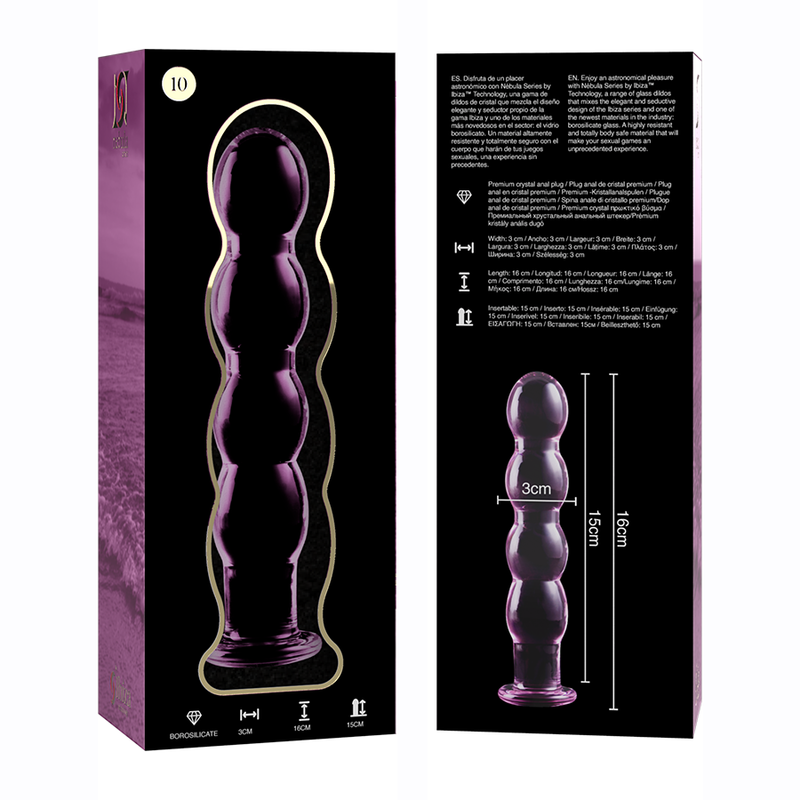 Nebula Series By Ibiza - Modell 10 Dildo Borosilikatglas Rosa 16.5 Cm -O- 3.5 Cm