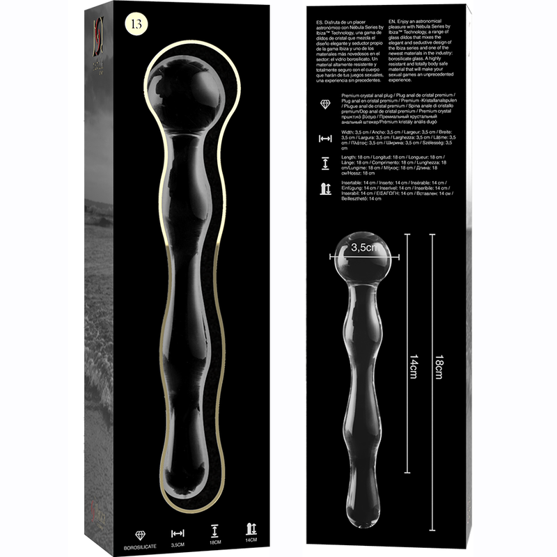 Nebula Series By Ibiza - Modell 13 Dildo Borosilikatglas Klar 18 Cm -O- 3.5 Cm