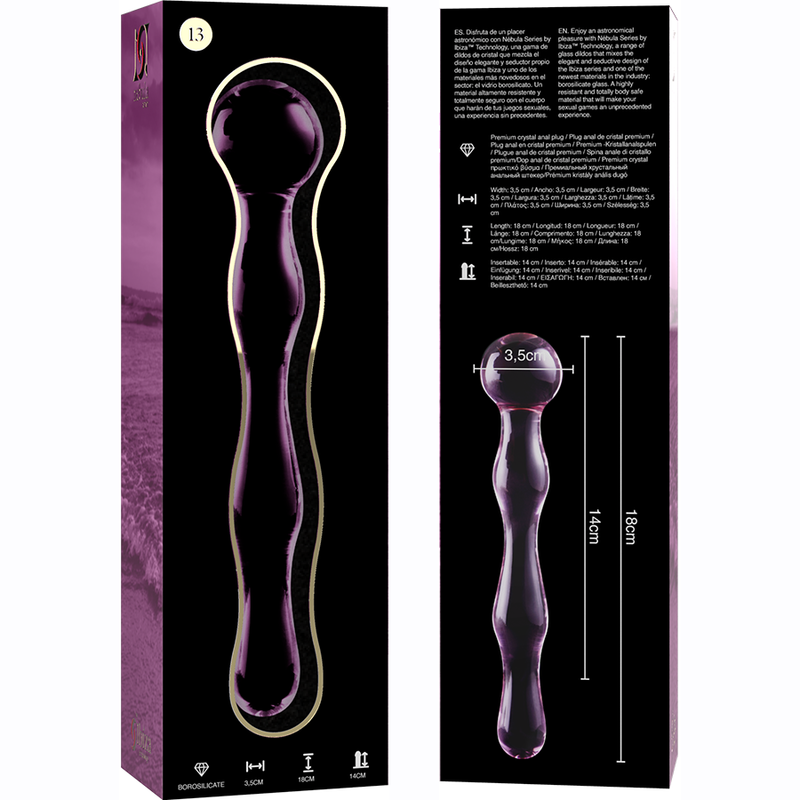 Nebula Series By Ibiza - Modell 13 Dildo Borosilikatglas Rosa 18 Cm -O- 3.5 Cm