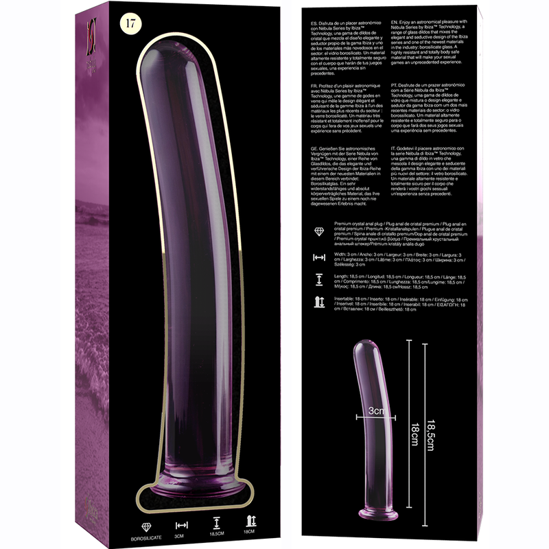 Nebula Series By Ibiza - Modell 17 Dildo Borosilikatglas Rosa 18.5 Cm -O- 3 Cm