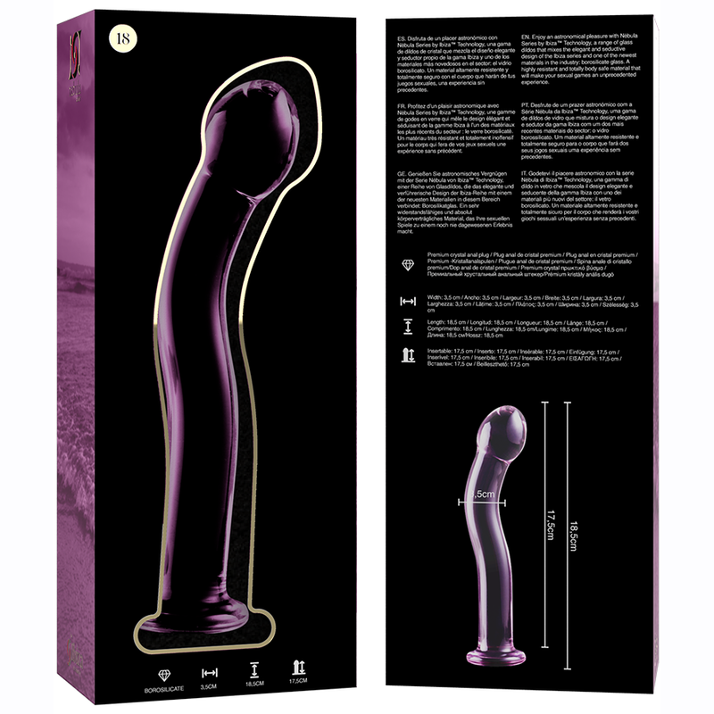 Nebula Series By Ibiza - Modell 18 Dildo Borosilikatglas Rosa 18.5 Cm -O- 3.5 Cm
