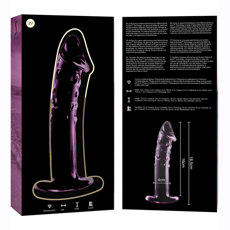 Nebula Series By Ibiza - Modell 19 Dildo Borosilikatglas Rosa 18.5 Cm -O- 4 Cm