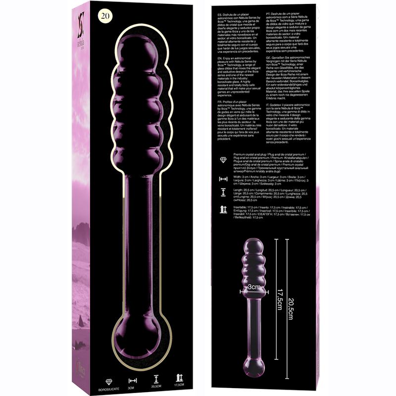 Nebula Series By Ibiza - Modell 20 Dildo Borosilikatglas Rosa 20.5 Cm -O- 3 Cm