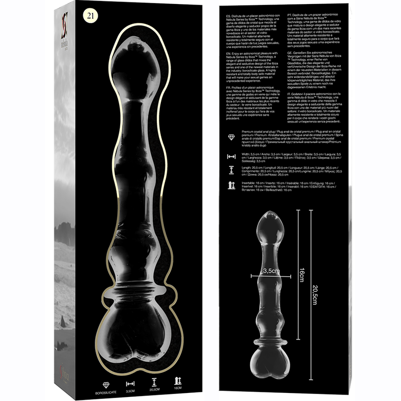 Nebula Series By Ibiza - Modell 21 Dildo Borosilikatglas Klar 20.5 Cm -O- 3.5 Cm