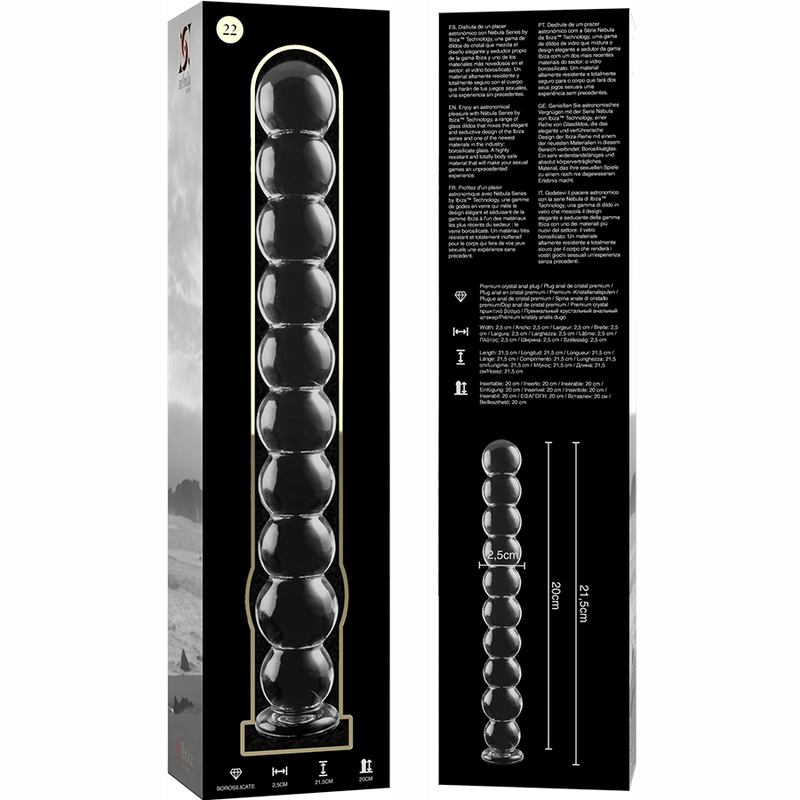 Nebula Series By Ibiza - Modell 22 Dildo Borosilikatglas Klar 21.5 Cm -O- 2.5 Cm